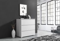 Komoda se třemi zásuvkami 80 cm, bílá