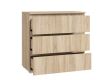 Komoda se třemi zásuvkami 80 cm, barva dub sonoma