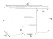 Komoda se zásuvkami, 120 cm, bílá