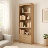 Policová skříň se zásuvkou, 183 x 65 cm, barva dub sonoma