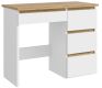 Dětský psací stůl 94 cm, bílý/dub artisan, 4 zásuvky