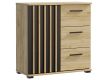 Loftová komoda se 3 šuplíky 80 cm, barva dub artisan