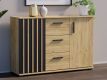 Komoda se zásuvkami a úchytkami, 120 cm, barva dub
