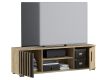 Stolek pod televizi 140 cm dub artisan se skříňkami a policí