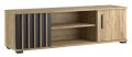 Stolek pod televizi 140 cm dub artisan se skříňkami a policí
