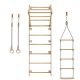Dětské dřevěné žebřiny s hrazdou, kruhy, provazovým žebříkem
