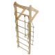 Dětské dřevěné žebřiny s hrazdou, kruhy, provazovým žebříkem
