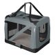 Skládací transportní box pro psy L s miskou a pelíškem, šedá