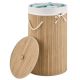 Bambusový koš na prádlo kulatý 55 l s víkem a vakem