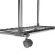Kovový stojan na oblečení na kolečkách, 2 tyče + police