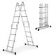 Hliníkový skládací žebřík 3,6 m, 4 dílný, 6 příček, 150 kg