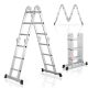 Hliníkový skládací žebřík 3,6 m, 4 dílný, 6 příček, 150 kg
