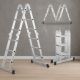Hliníkový skládací žebřík 3,6 m, 4 dílný, 6 příček, 150 kg