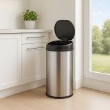 Automatický odpadkový koš 50 l se senzorem, nerez, stříbrný