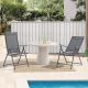 Skládací zahradní židle Calena 2 ks, antracit, polohovací