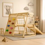 Dětské vnitřní dřevěné hřiště se skluzavkou, skládací, malé