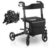 Skládací hliníkové chodítko Vital, se sedátkem a taškou