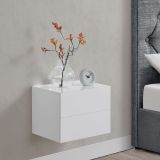 Závěsný noční stolek 40x29x30 cm, 2 zásuvky, bílý