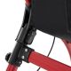 Lehké hliníkové chodítko s brzdou, tácem a taškou, červené