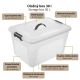 Úložné boxy s víkem 30 l, 4 ks, bílé, stohovatelné