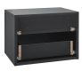 Závěsný noční stolek 40x29x30 cm černý, 2 zásuvky