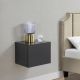 Závěsný noční stolek 40x29x30 cm černý, 2 zásuvky