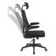 Ergonomická kancelářská židle, černá s opěrkou hlavy