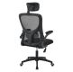 Ergonomická kancelářská židle, černá s opěrkou hlavy
