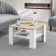 Bílý konferenční stolek s policí, 60x60 cm