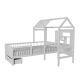 Bílá dětská postel domeček s úložným prostorem a stolem