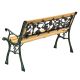 Zahradní lavice 122 cm, motiv růží, dřevo/litina