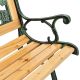 Zahradní lavice 122 cm, motiv růží, dřevo/litina