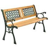 Zahradní lavice 122 cm, dřevo a litina