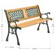 Zahradní lavice 122 cm, dřevo a litina