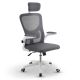 Ergonomická kancelářská židle, šedá/bílá, síťovina