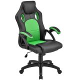 Ergonomická kancelářská židle, černá/zelená, nastavitelná