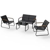 Moderní zahradní set, 2 křesla, lavice a stůl, antracit