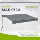 Kloubová markýza 300 × 250 cm na terasu a balkon, šedá