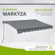 Kloubová markýza 350 × 300 cm na terasu a balkon, šedá