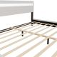 Moderní bílá čalouněná postel 180x200 s LED a roštem