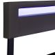 Moderní černá čalouněná postel 180x200 s LED a roštem