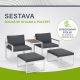 Zahradní lounge sestava se 2 křesly a podnožkami