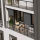 Svislá markýza na balkon 120 x 228-316 cm, UV ochrana, šedá