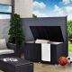 Úložný box z polyratanu 950 l, černý, s vnitřní plachtou