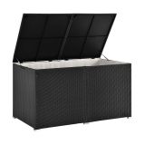 Úložný box z polyratanu 950 l, černý, s vnitřní plachtou