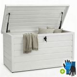 Kovový zahradní box 380 l, uzamykatelný, bílý