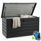 Kovový zahradní box 380 l, uzamykatelný, černý