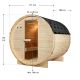 Zahradní sudová sauna pro 4 osoby s kamny 6 kW