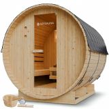 Finská sudová sauna Ø 190 cm – venkovní, z masivu, 220 cm