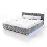 Čalouněná postel s LED osvětlením 180x200 cm, úložný prostor